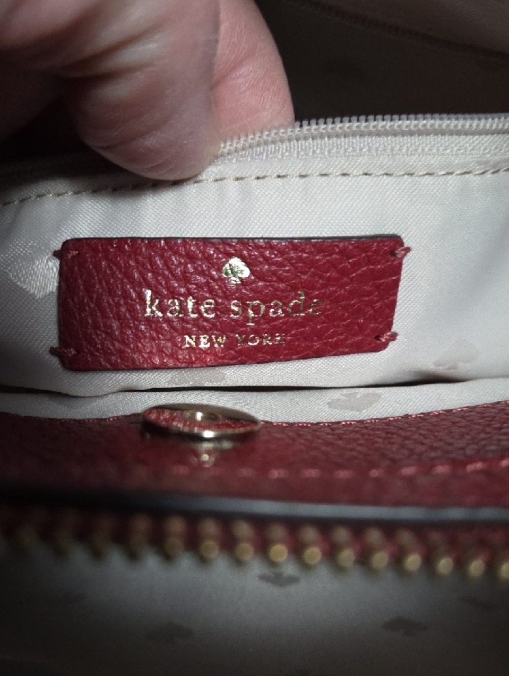 kate spade Rust Red Pebbled Leather Satchel with Matching Zip Wallet - Picture 11 of 15